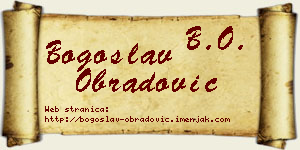 Bogoslav Obradović vizit kartica